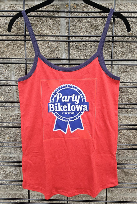 Party Crew - Women's Vintage Ringer Tank - front logo