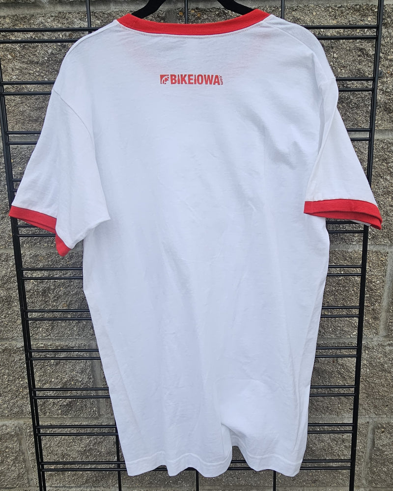 Load image into Gallery viewer, Party Crew - White &amp; Red Ringer T-shirt
