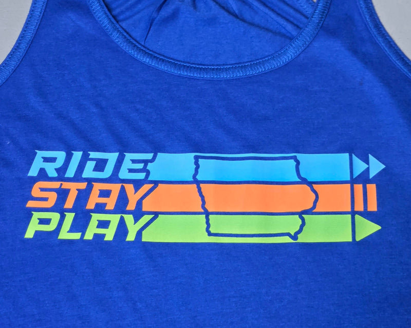 Load image into Gallery viewer, RIDE.STAY.PLAY. - Women&#39;s Flowy Racerback Tank
