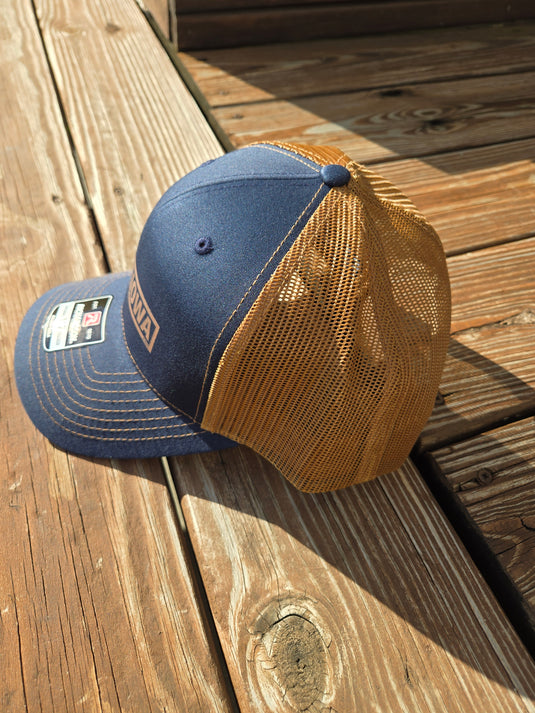 Trucker Cap - Navy & Caramel