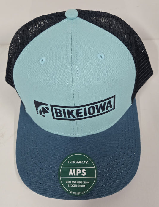 Mint Trucker Cap with Navy back mesh